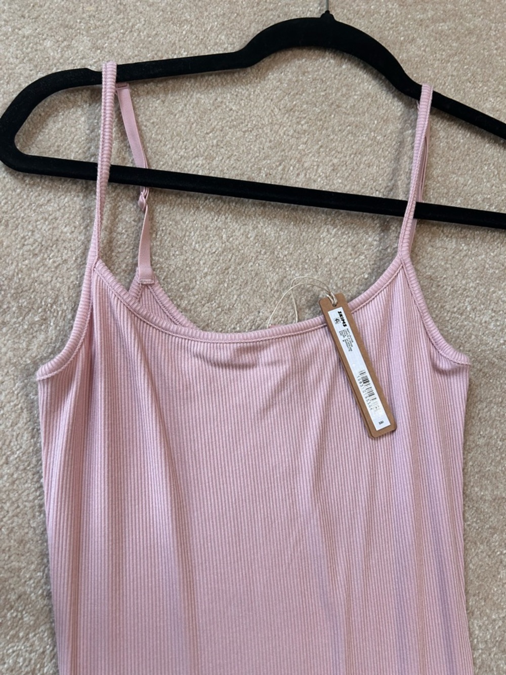 SKIMS Ribbed Maxi Slip Dress in Light Pink